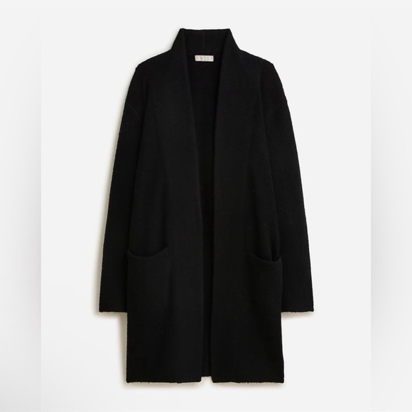 NWT J Crew $178 Women's Cocoon sweater blazer In Black Merino Wool Blend - Picture 2 of 5